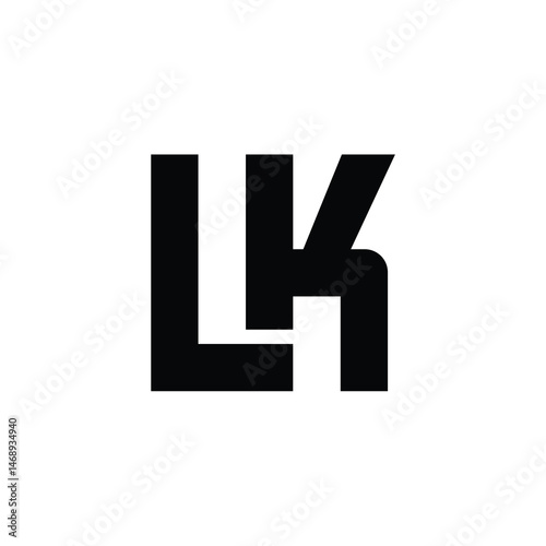 LK monogram logo design letter text name symbol monochrome logotype alphabet character simple logo