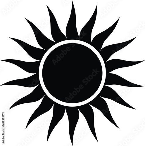 Sun Silhouette Icon Vector Illustration