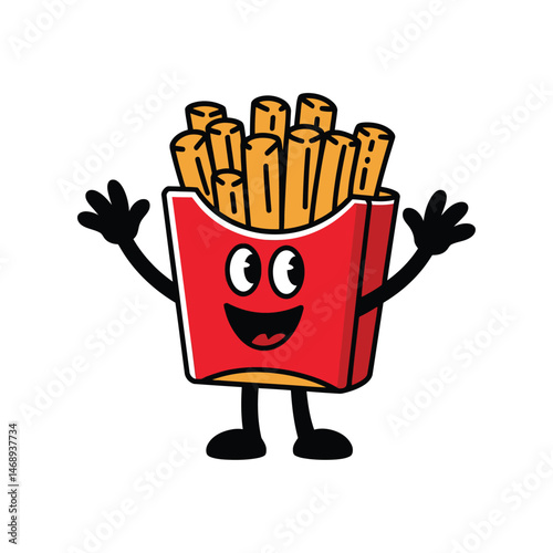 French Fries Cartoon character colorful