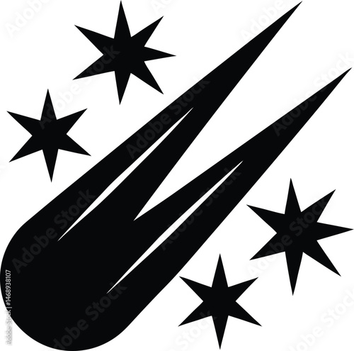 Twin Comets Icon Vector Illustration