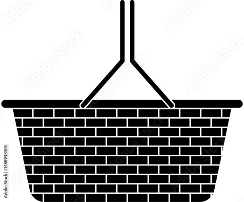 Bambu basket silhouette vector