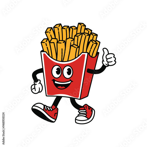 French Fries Cartoon character colorful