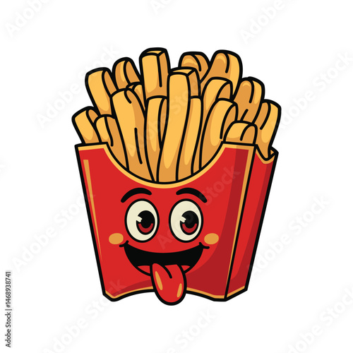 French Fries Cartoon character colorful