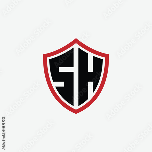 Free Download 781 shield logo shape letter alphabet educational learning S H - GFXLoad