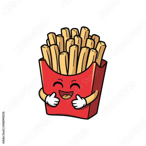 French Fries Cartoon character colorful