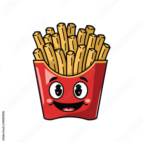 French Fries Cartoon character colorful