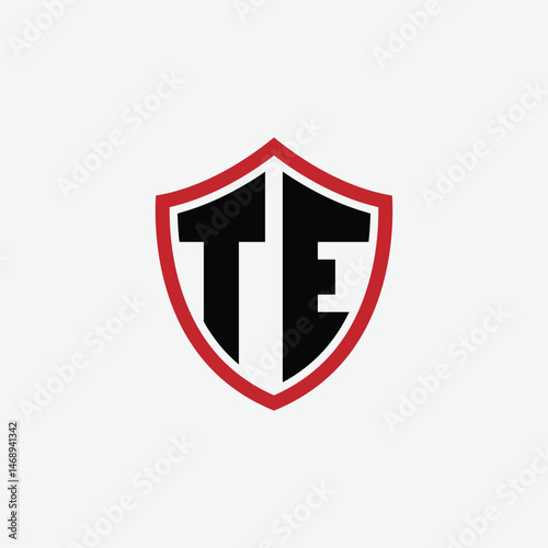 795 shield logo shape letter alphabet educational learning T E