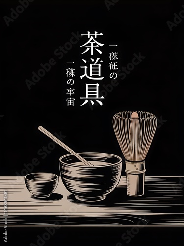 Graphic tee design showcasing a Daruma doll with stylized Japanese calligraphy on a black backdrop.