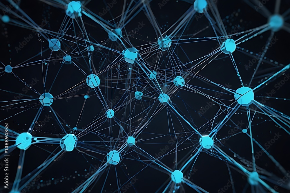 Abstract blue network connection background illustrates global business communication technology with a 3D networking concept Abstract blue network connection background illustrates global business communication technology with a 3D networking concept