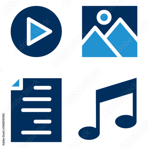 Content Blue Color Icon