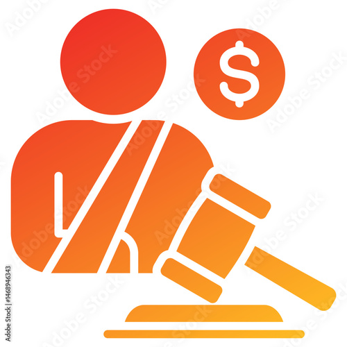 Tort Law Glyph Gradient Icon