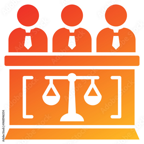 Jury Glyph Gradient Icon