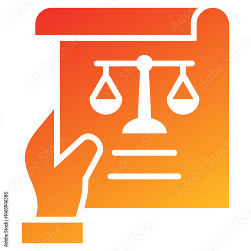 Legal Document Glyph Gradient Icon
