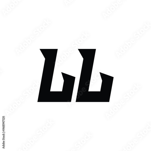 LL monogram logo design letter text name symbol monochrome logotype alphabet character simple logo