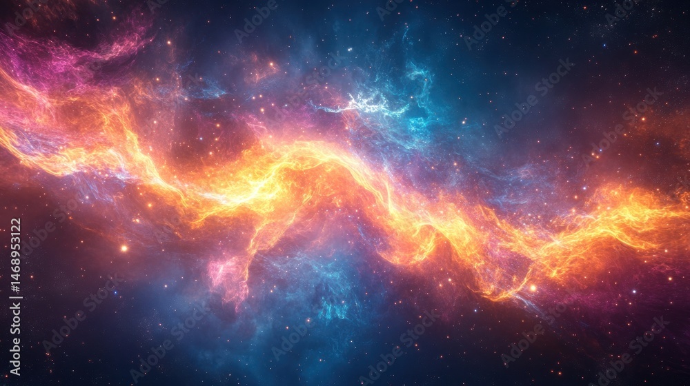 Cosmic Nebula: A Celestial Tapestry of Fire and Ice Cosmic Nebula: A Celestial Tapestry of Fire and Ice