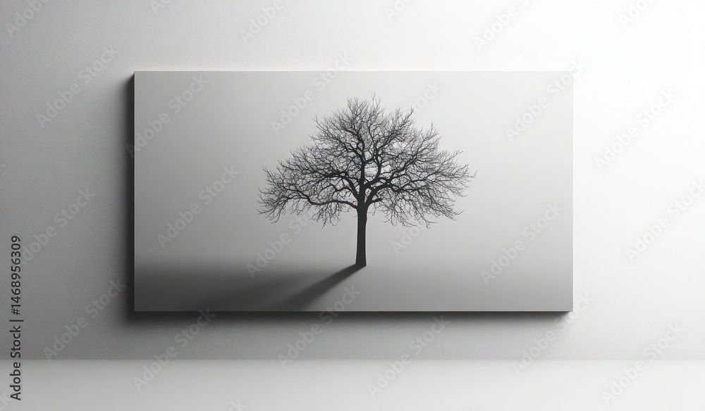 Obraz premium Bare tree canvas art, wall decor, minimalist room