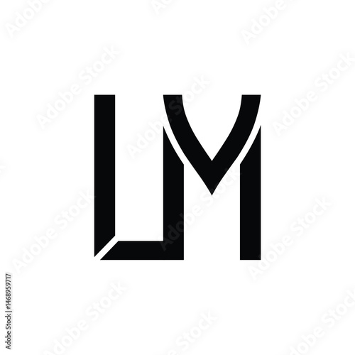 LM monogram logo design letter text name symbol monochrome logotype alphabet character simple logo