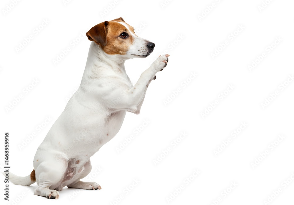 Adorable Jack Russell Terrier Dog Begging Cute Puppy Paws Up White Background Pet Animal Funny Happy Adorable Jack Russell Terrier Dog Begging Cute Puppy Paws Up White Background Pet Animal Funny Happy