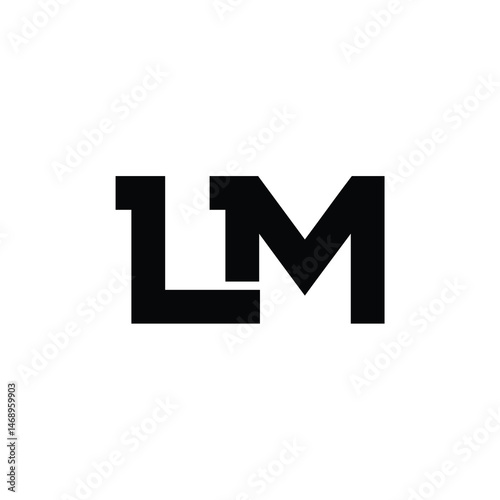 LM monogram logo design letter text name symbol monochrome logotype alphabet character simple logo