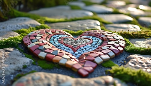 Heart made of colorful flowers