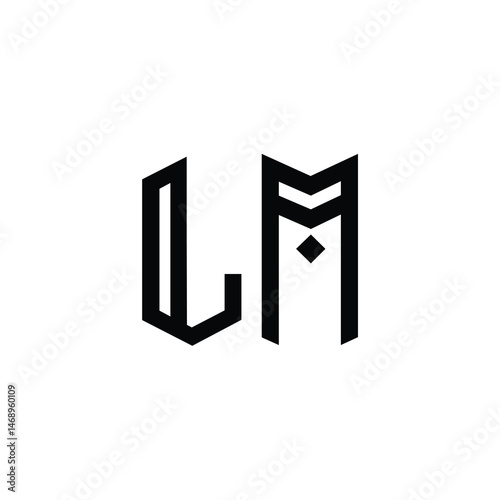 LM monogram logo design letter text name symbol monochrome logotype alphabet character simple logo