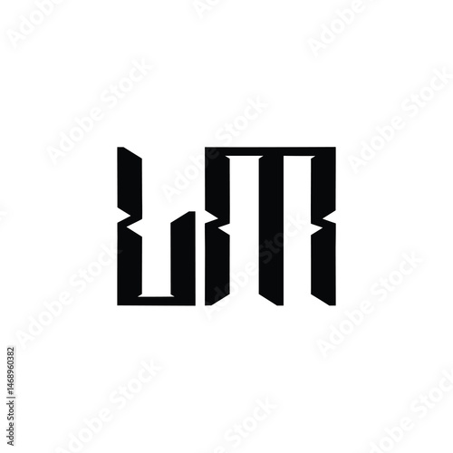 LM monogram logo design letter text name symbol monochrome logotype alphabet character simple logo