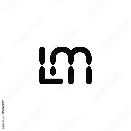 LM monogram logo design letter text name symbol monochrome logotype alphabet character simple logo