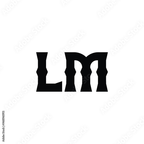 LM monogram logo design letter text name symbol monochrome logotype alphabet character simple logo