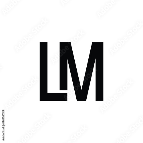 LM monogram logo design letter text name symbol monochrome logotype alphabet character simple logo