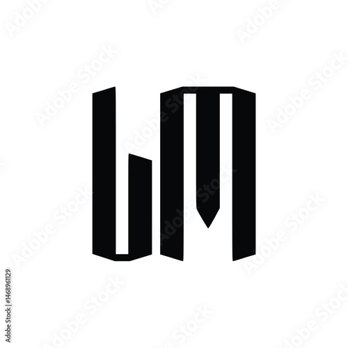 LM monogram logo design letter text name symbol monochrome logotype alphabet character simple logo