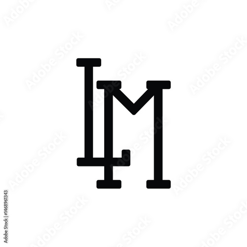 LM monogram logo design letter text name symbol monochrome logotype alphabet character simple logo