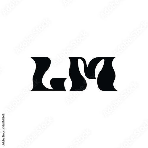LM monogram logo design letter text name symbol monochrome logotype alphabet character simple logo