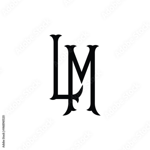 LM monogram logo design letter text name symbol monochrome logotype alphabet character simple logo