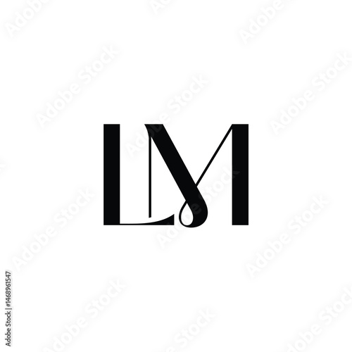 LM monogram logo design letter text name symbol monochrome logotype alphabet character simple logo