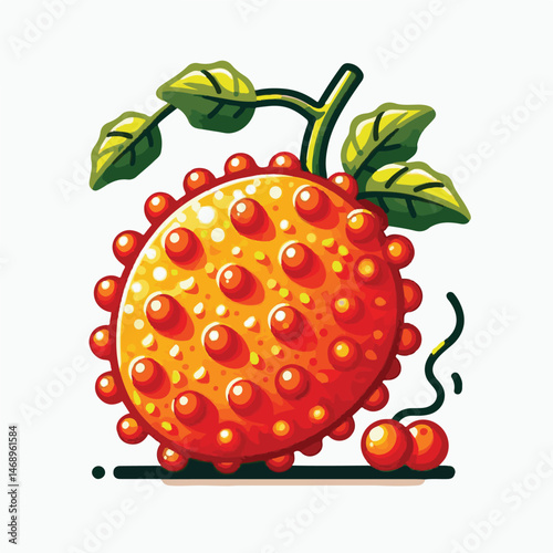food, healthy, fruit, fresh, gac, raw, freshness, organic, delicious, isolated, white, red, sweet, orange, bitter, asian, background, green, spiny, baby, plant, gourd, vegetarian, herb, vegetable, agr