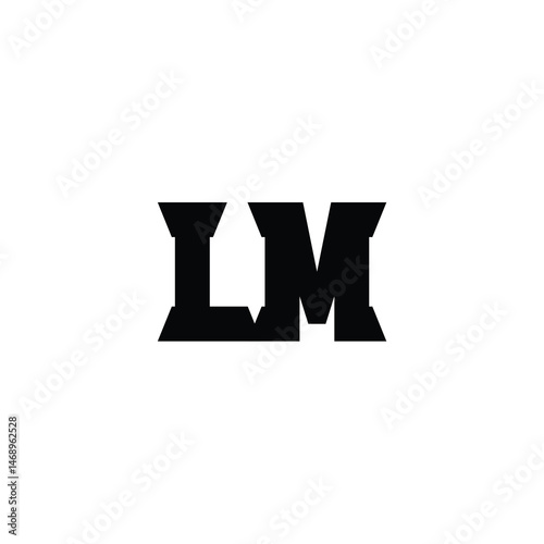 LM monogram logo design letter text name symbol monochrome logotype alphabet character simple logo