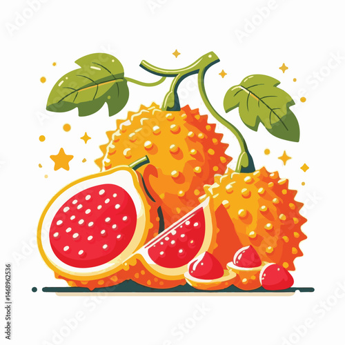 food, healthy, fruit, fresh, gac, raw, freshness, organic, delicious, isolated, white, red, sweet, orange, bitter, asian, background, green, spiny, baby, plant, gourd, vegetarian, herb, vegetable, agr