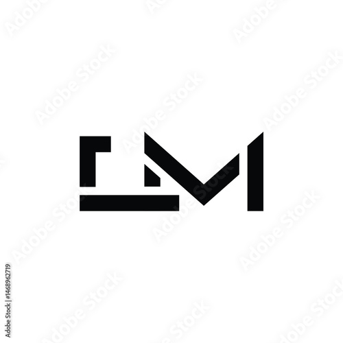 LM monogram logo design letter text name symbol monochrome logotype alphabet character simple logo