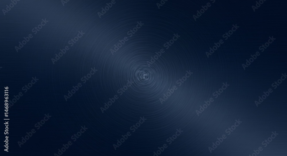 Obraz premium Abstract dark blue metal texture with circular brushed pattern for backgrounds