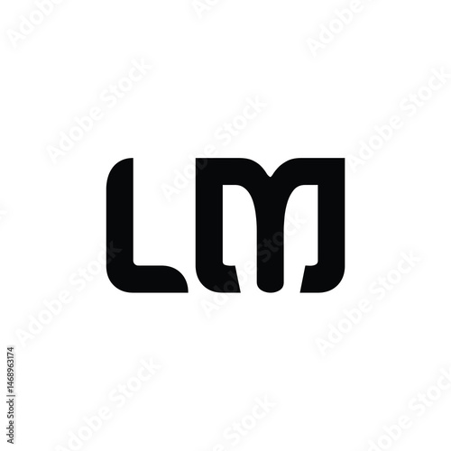 LM monogram logo design letter text name symbol monochrome logotype alphabet character simple logo
