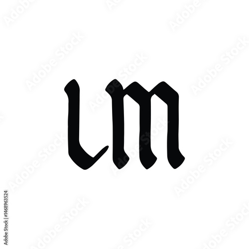LM monogram logo design letter text name symbol monochrome logotype alphabet character simple logo