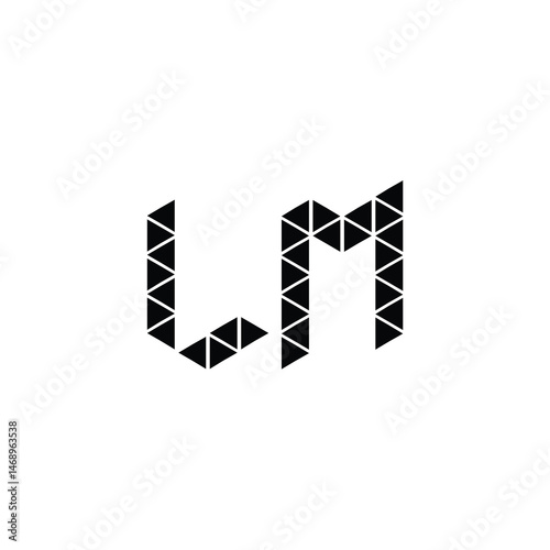 LM monogram logo design letter text name symbol monochrome logotype alphabet character simple logo