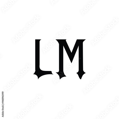 LM monogram logo design letter text name symbol monochrome logotype alphabet character simple logo