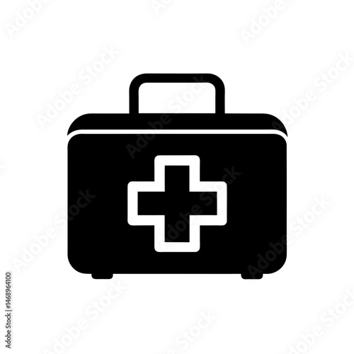 first aid kit silhouette icon vector illustration