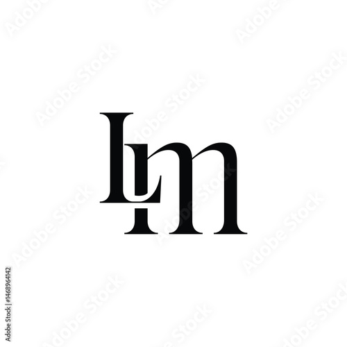 LM monogram logo design letter text name symbol monochrome logotype alphabet character simple logo