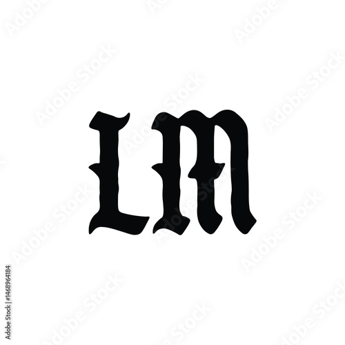 LM monogram logo design letter text name symbol monochrome logotype alphabet character simple logo
