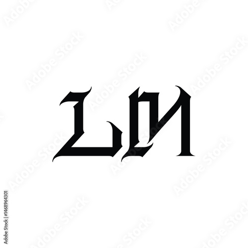 LM monogram logo design letter text name symbol monochrome logotype alphabet character simple logo