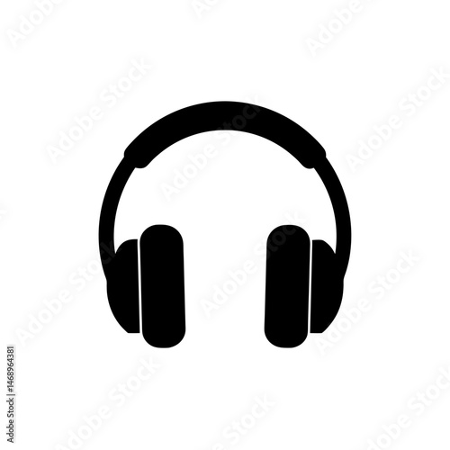 headphones silhouette icon vector illustration