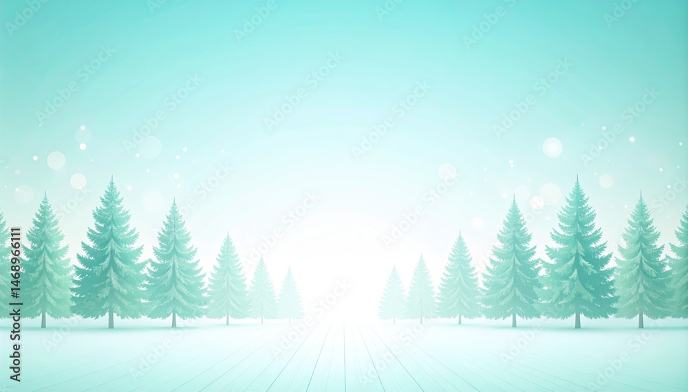 Fototapeta premium Winter wonderland in a snowy forest digital art serene landscape minimalist environment aesthetic view tranquility concept
