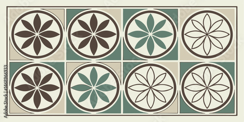 Modern 3x4 Grid of Abstract Square Pattern Designs